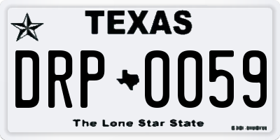TX license plate DRP0059