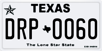 TX license plate DRP0060