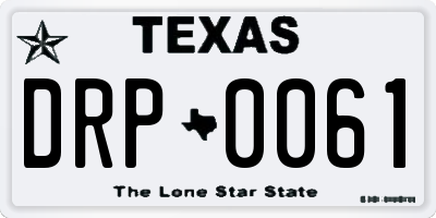TX license plate DRP0061