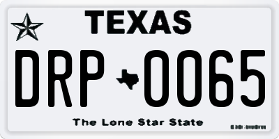 TX license plate DRP0065