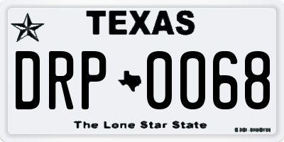 TX license plate DRP0068