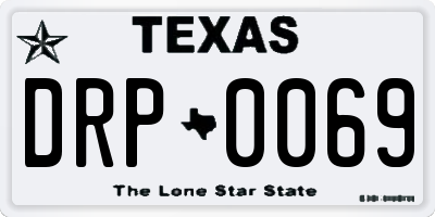 TX license plate DRP0069