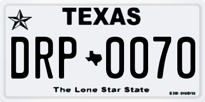 TX license plate DRP0070
