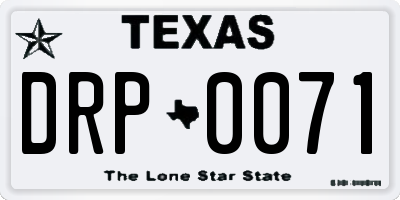 TX license plate DRP0071
