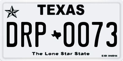 TX license plate DRP0073