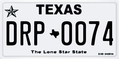 TX license plate DRP0074