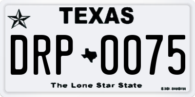 TX license plate DRP0075