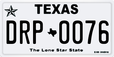 TX license plate DRP0076