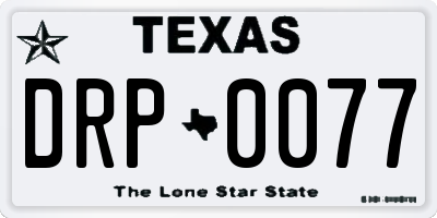 TX license plate DRP0077