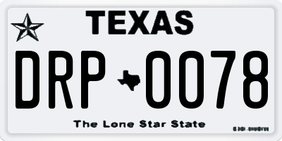 TX license plate DRP0078
