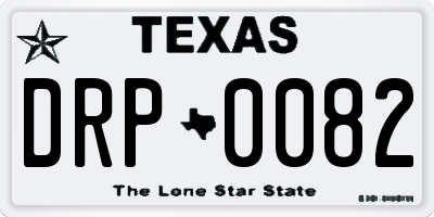 TX license plate DRP0082