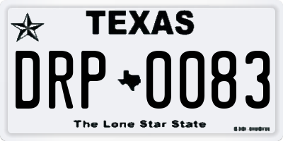 TX license plate DRP0083