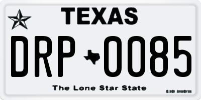 TX license plate DRP0085