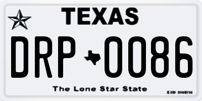 TX license plate DRP0086
