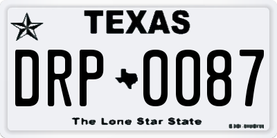 TX license plate DRP0087