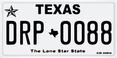 TX license plate DRP0088