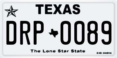 TX license plate DRP0089