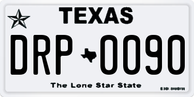 TX license plate DRP0090
