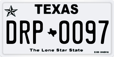 TX license plate DRP0097