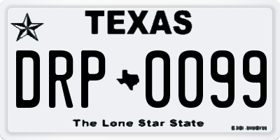 TX license plate DRP0099