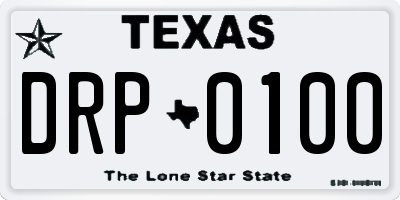 TX license plate DRP0100
