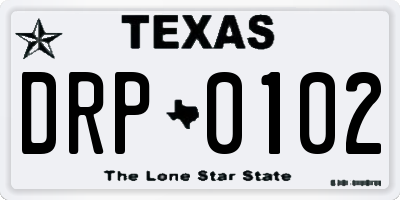 TX license plate DRP0102