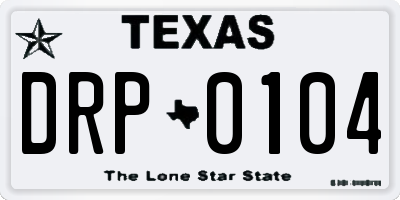 TX license plate DRP0104