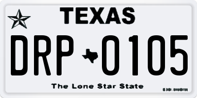 TX license plate DRP0105