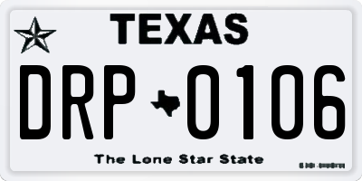 TX license plate DRP0106