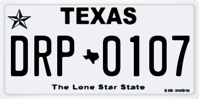 TX license plate DRP0107