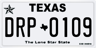 TX license plate DRP0109