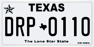 TX license plate DRP0110