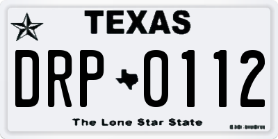 TX license plate DRP0112