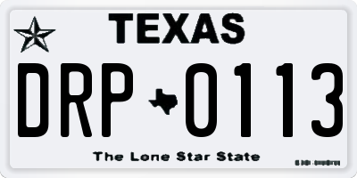 TX license plate DRP0113