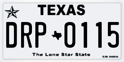 TX license plate DRP0115