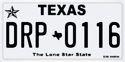 TX license plate DRP0116
