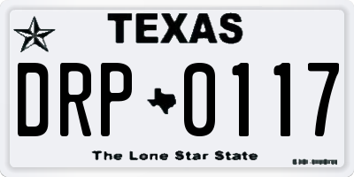 TX license plate DRP0117