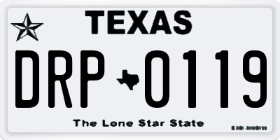 TX license plate DRP0119