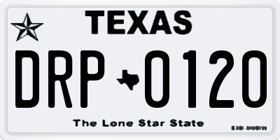 TX license plate DRP0120