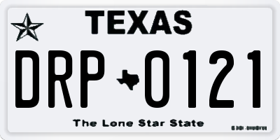 TX license plate DRP0121