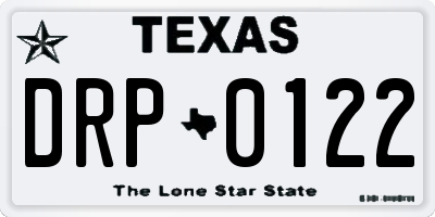 TX license plate DRP0122