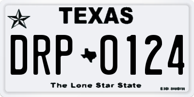 TX license plate DRP0124