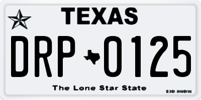 TX license plate DRP0125