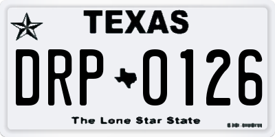 TX license plate DRP0126