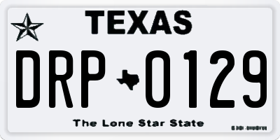 TX license plate DRP0129