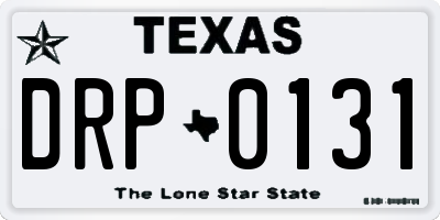 TX license plate DRP0131