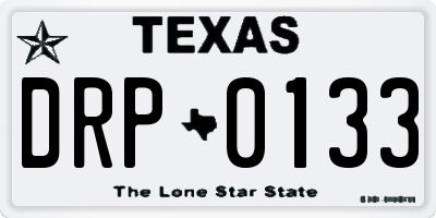 TX license plate DRP0133