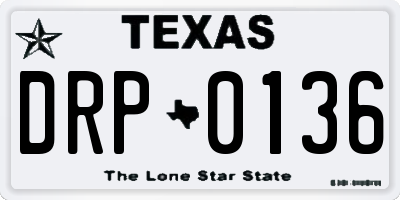 TX license plate DRP0136