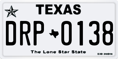TX license plate DRP0138