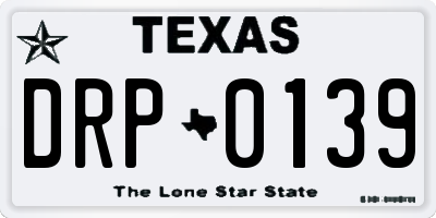 TX license plate DRP0139